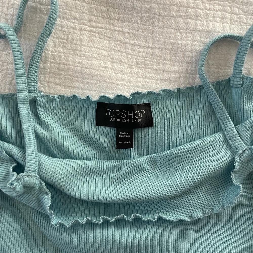 TopShop light blue cropped tank top